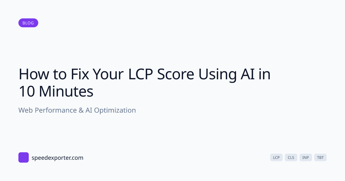How to Fix Your LCP Score Using AI in 10 Minutes | PageSpeed Exporter